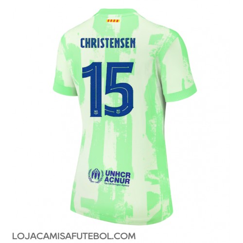 Camisa de Futebol Barcelona Andreas Christensen #15 Equipamento Alternativo Mulheres 2024-25 Manga Curta